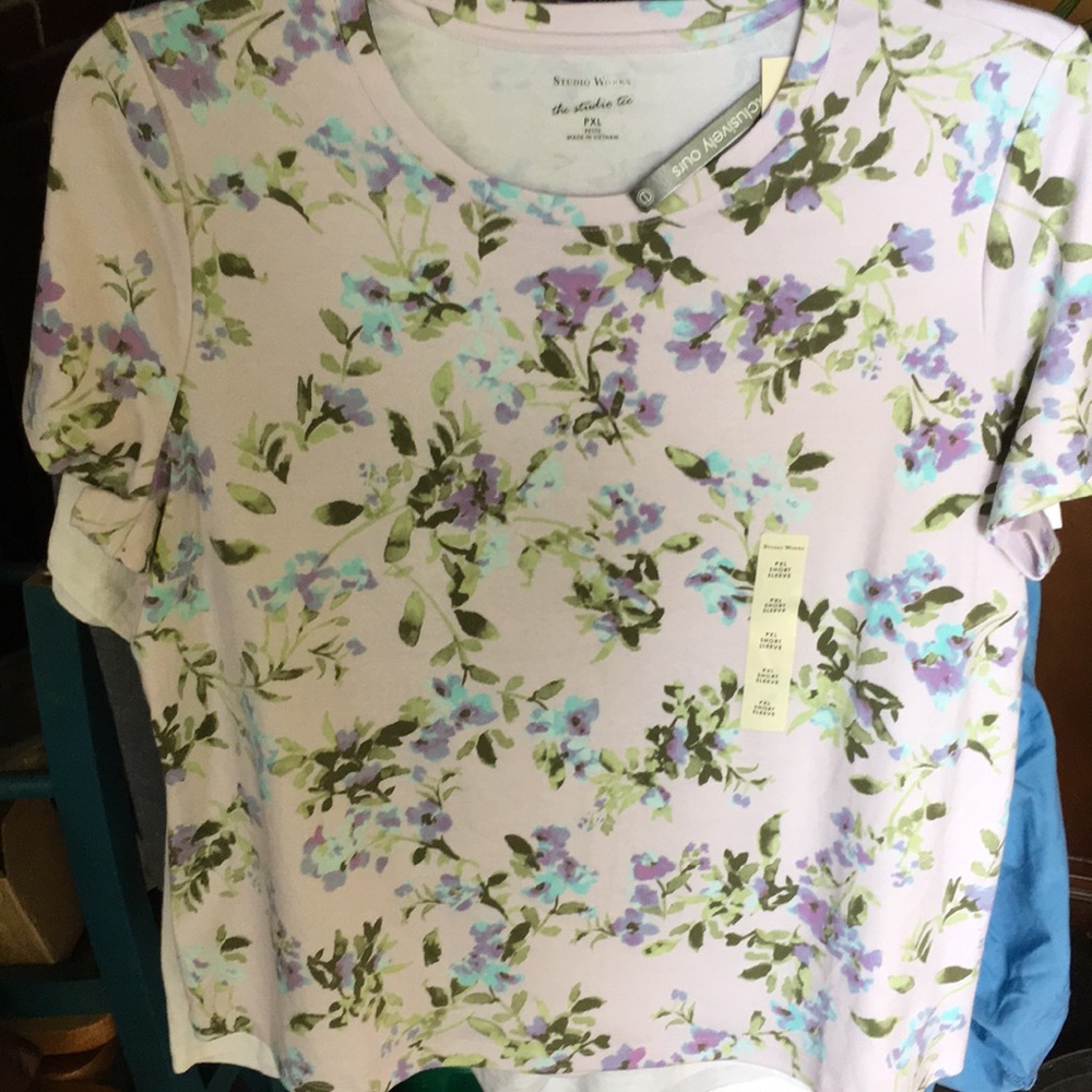Studio Works Petite XL  short sleeve shirt NWT